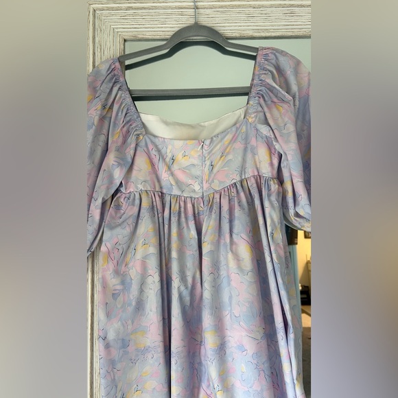 Pastel Women’s Square Neck Puffed Sleeve Mini Dress - Picture 7 of 13